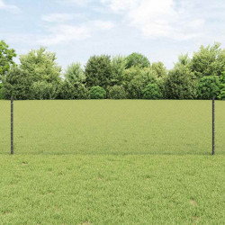 Ogrodzenie z słupkiem Szary 0,6 x 10 m Stal i PVC
