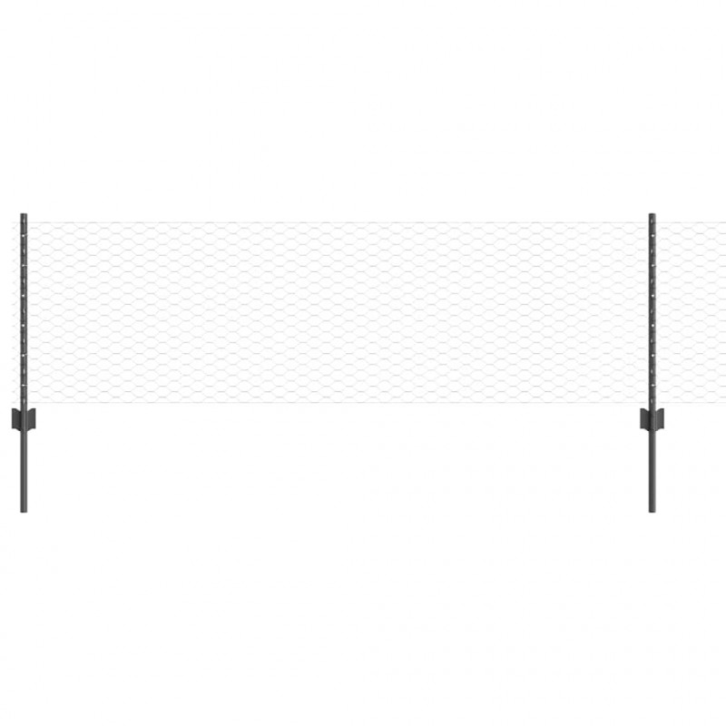 Ogrodzenie z słupkiem Szary 0,6 x 10 m Stal i PVC