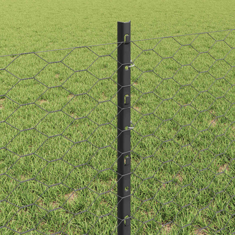 Ogrodzenie z słupkiem Szary 0,6 x 10 m Stal i PVC