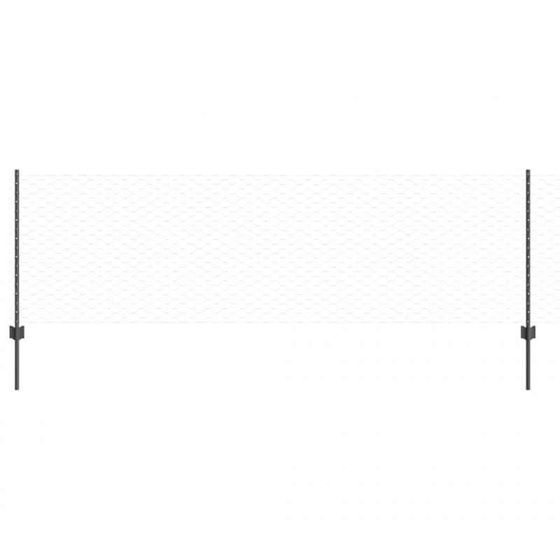 Ogrodzenie z słupkiem Szary 0,8 x 10 m Stal i PVC