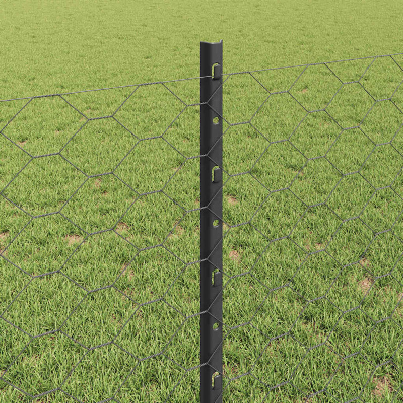 Ogrodzenie z słupkiem Szary 0,8 x 10 m Stal i PVC