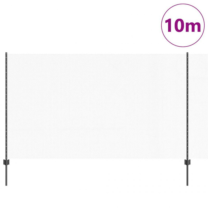 Ogrodzenie z słupkiem Szary 1,4 x 10 m Stal i PVC
