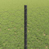 Ogrodzenie z słupkiem Szary 0,8 x 25 m Stal