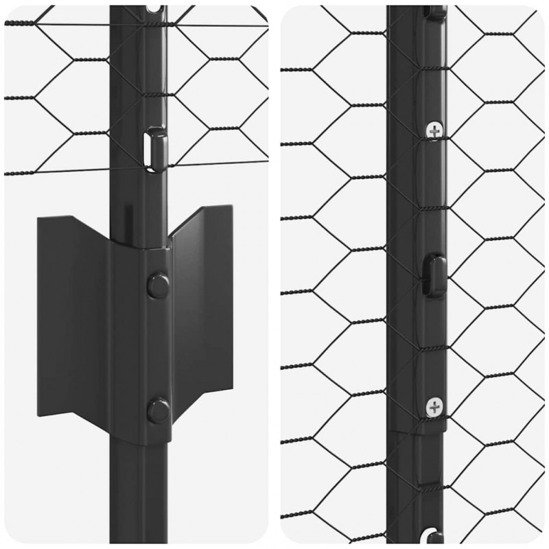 Ogrodzenie z słupkiem Szary 1 x 25 m Stal