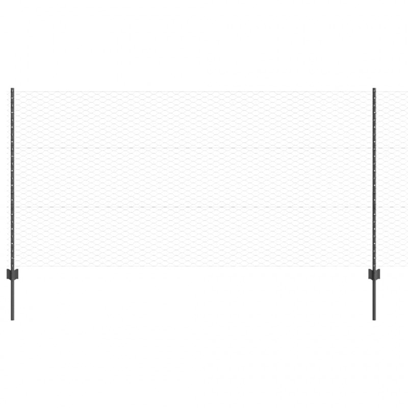 Ogrodzenie z słupkiem Szary 1,2 x 25 m Stal