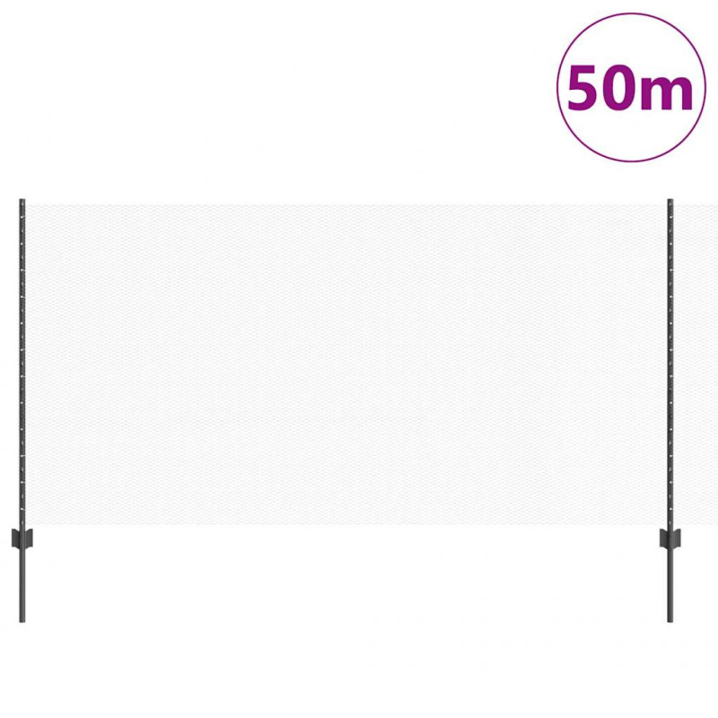 Ogrodzenie z słupkiem Szary 1,2 x 50 m Stal i PVC