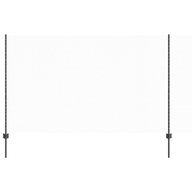 Ogrodzenie z słupkiem Szary 1,4 x 50 m Stal i PVC