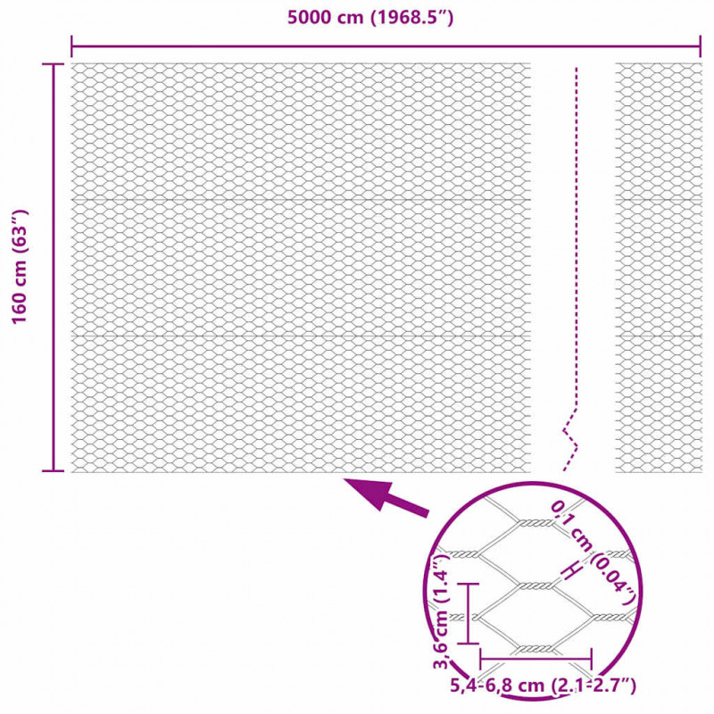 Ogrodzenie z słupkiem Szary 1,6 x 50 m Stal i PVC