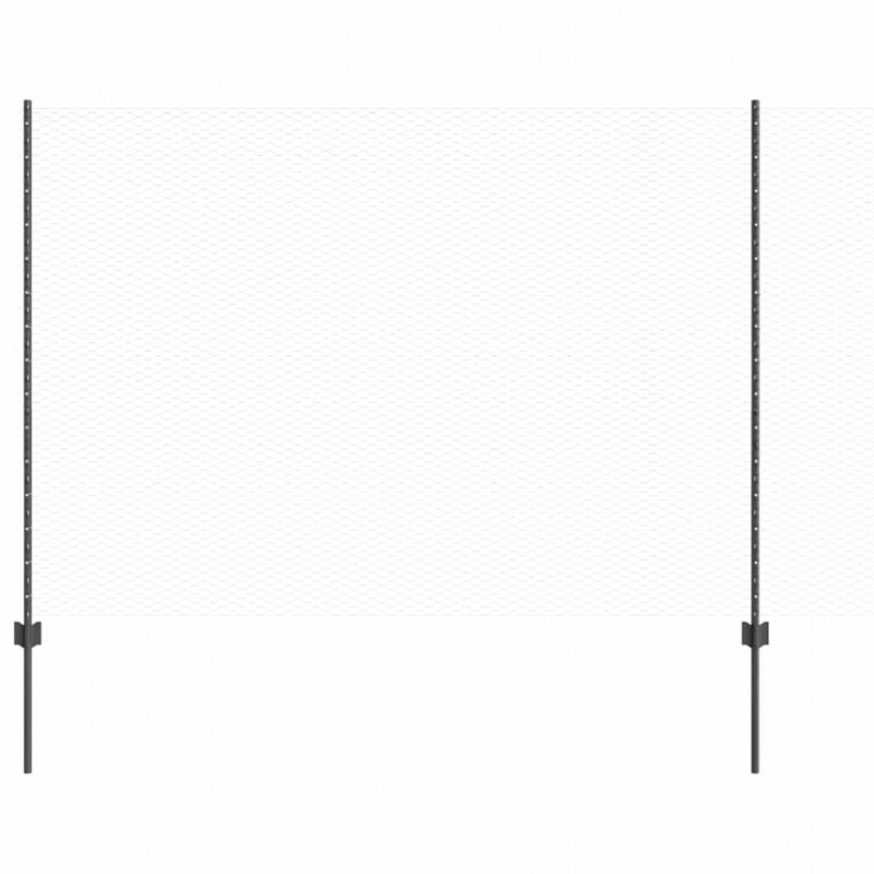 Ogrodzenie z słupkiem Szary 1,6 x 50 m Stal i PVC