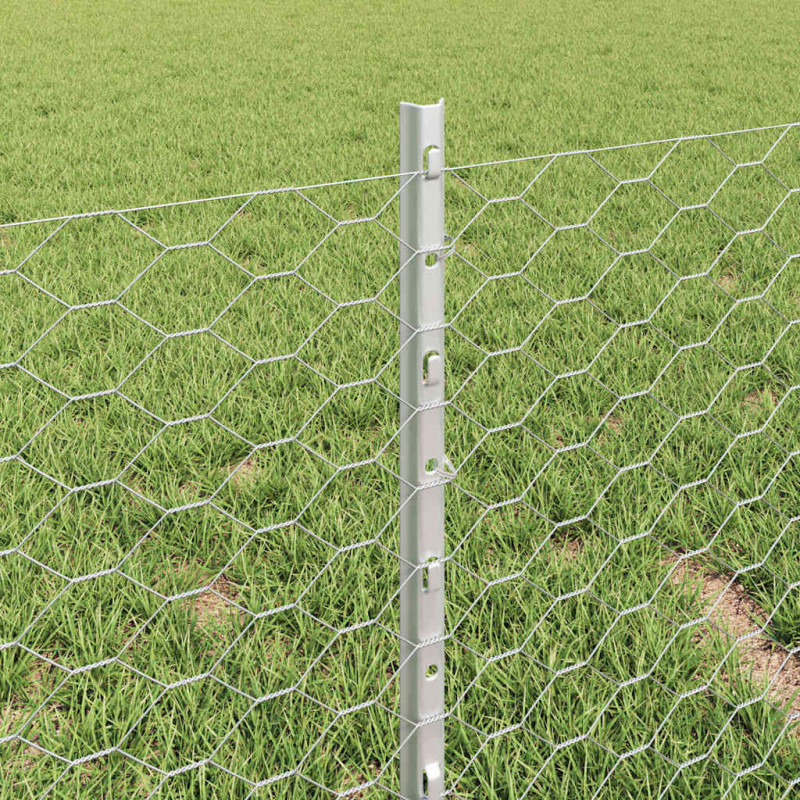 Ogrodzenie z słupkiem Srebrny 0,4 x 10 m Stal