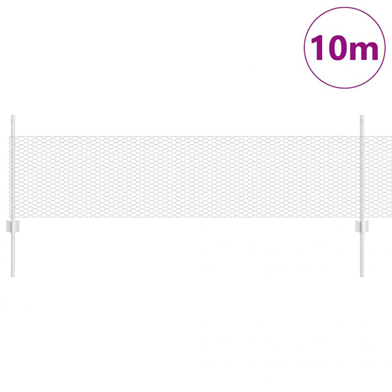 Ogrodzenie z słupkiem Srebrny 0,5 x 10 m Stal