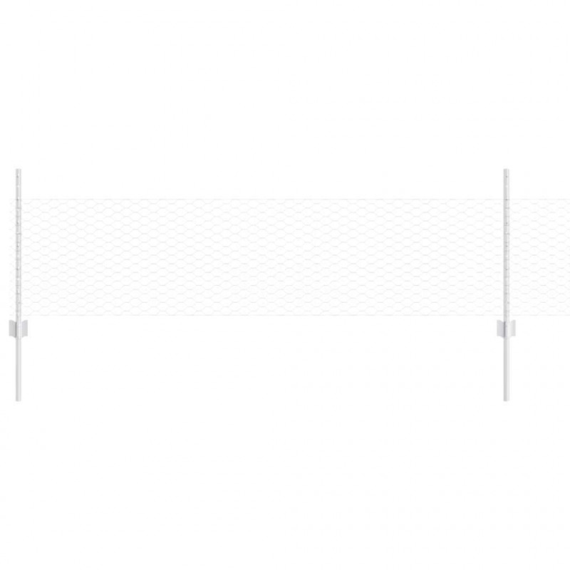 Ogrodzenie z słupkiem Srebrny 0,5 x 10 m Stal