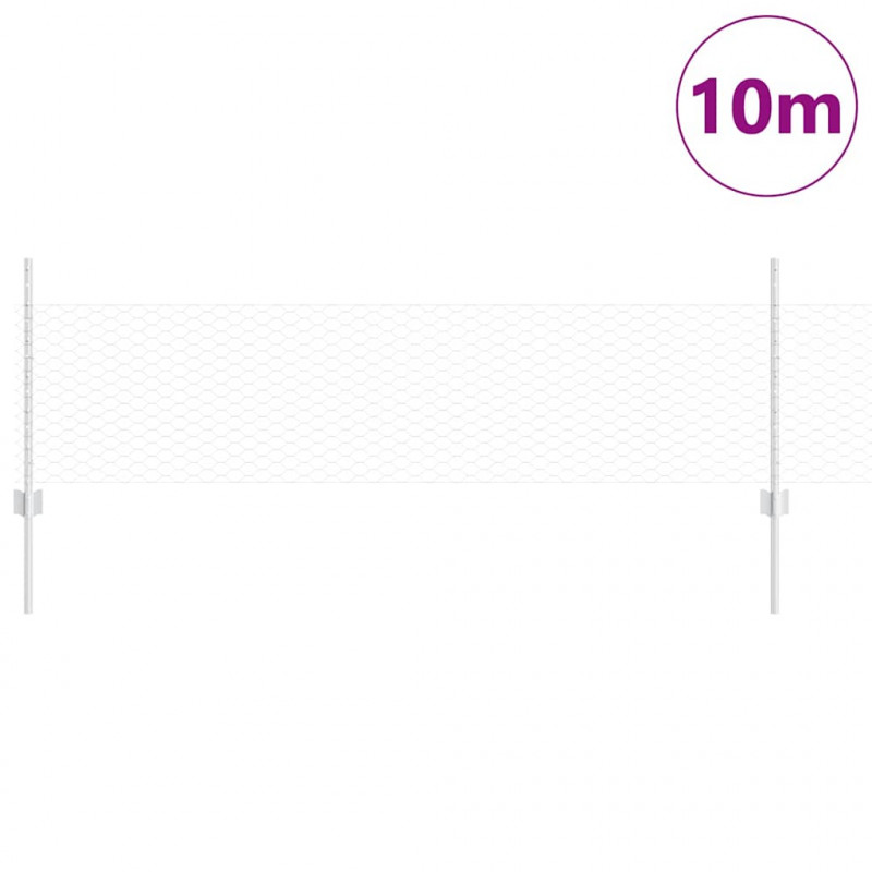 Ogrodzenie z słupkiem Srebrny 0,5 x 10 m Stal