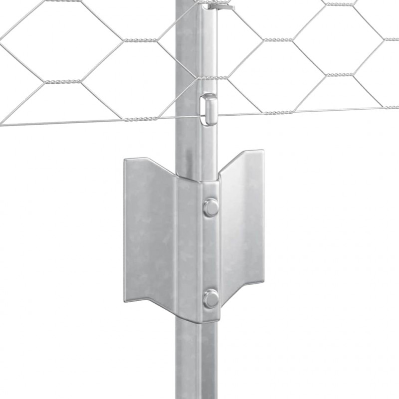 Ogrodzenie z słupkiem Srebrny 0,5 x 10 m Stal