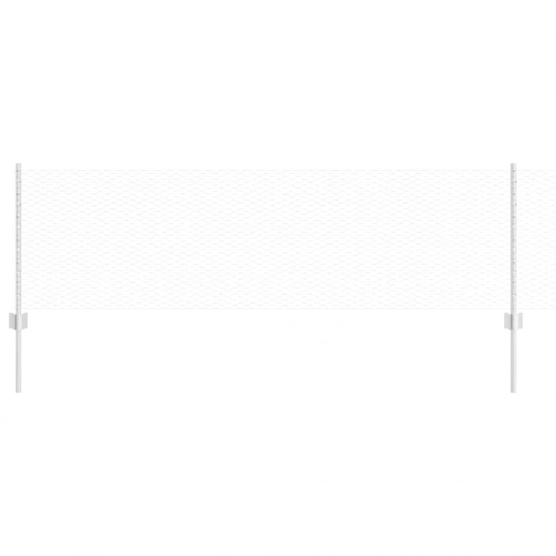 Ogrodzenie z słupkiem Srebrny 0,6 x 10 m Stal