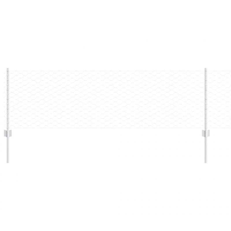 Ogrodzenie z słupkiem Srebrny 0,6 x 10 m Stal