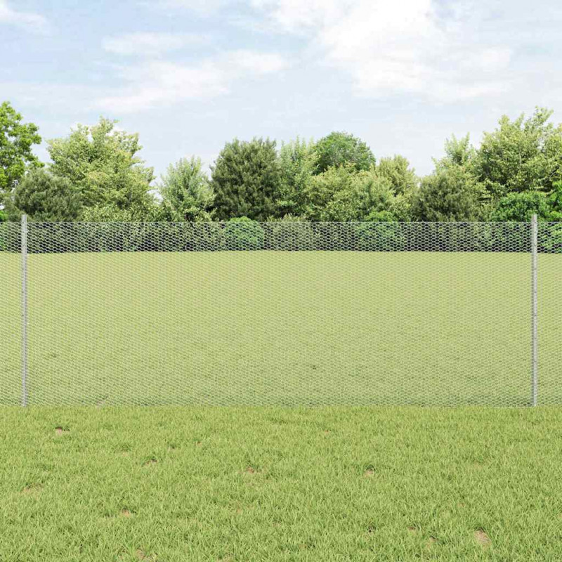 Ogrodzenie z słupkiem Srebrny 0,8 x 10 m Stal