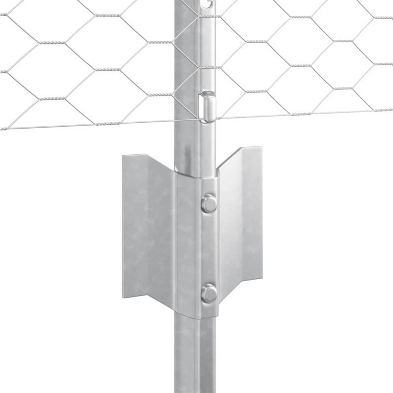 Ogrodzenie z słupkiem Srebrny 0,8 x 10 m Stal