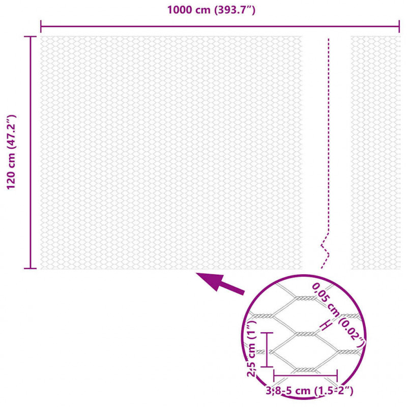 Ogrodzenie z słupkiem Srebrny 1,2 x 10 m Stal