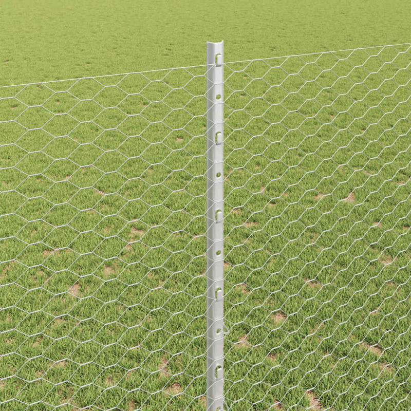 Ogrodzenie z słupkiem Srebrny 1,4 x 10 m Stal