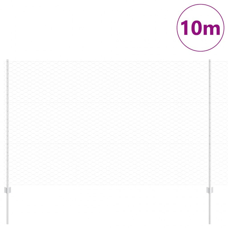 Ogrodzenie z słupkiem Srebrny 1,5 x 10 m Stal