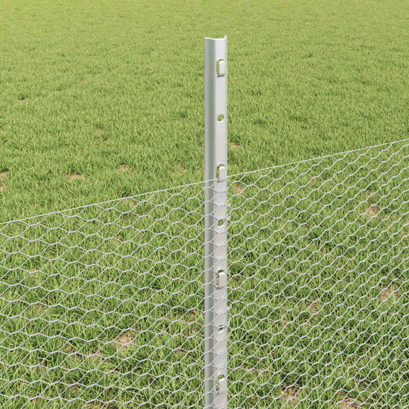 Ogrodzenie z słupkiem Srebrny 0,5 x 25 m Stal