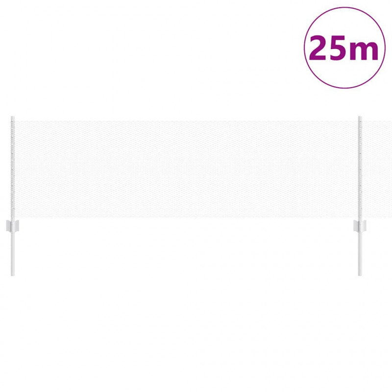Ogrodzenie z słupkiem Srebrny 0,6 x 25 m Stal