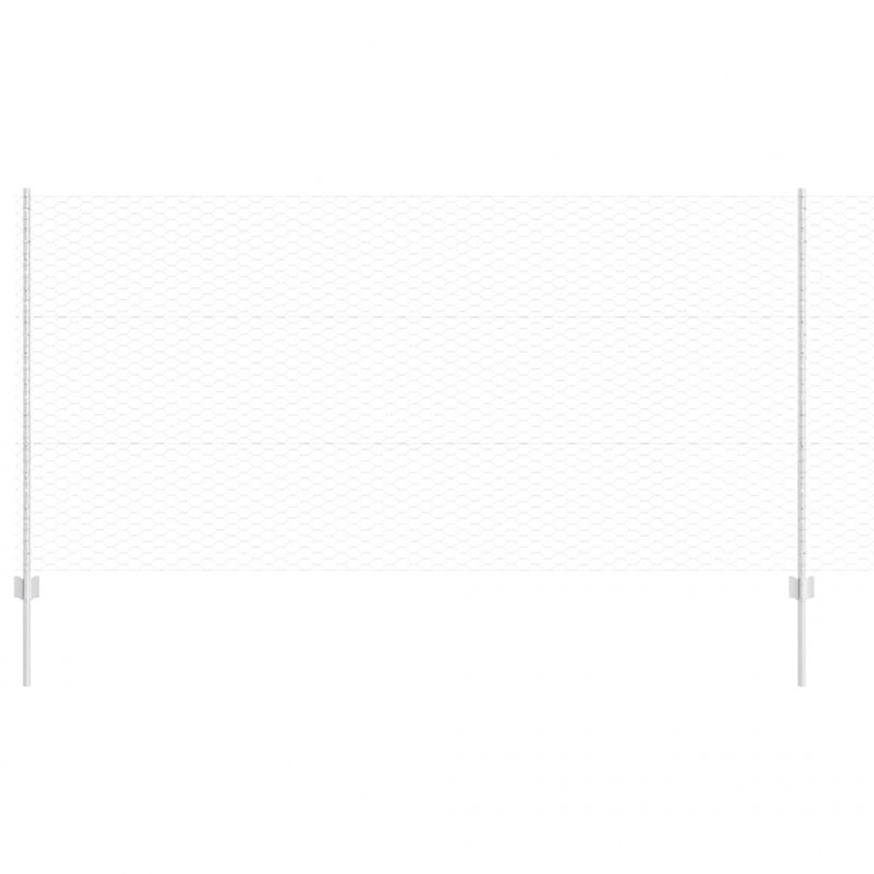 Ogrodzenie z słupkiem Srebrny 1,2 x 25 m Stal