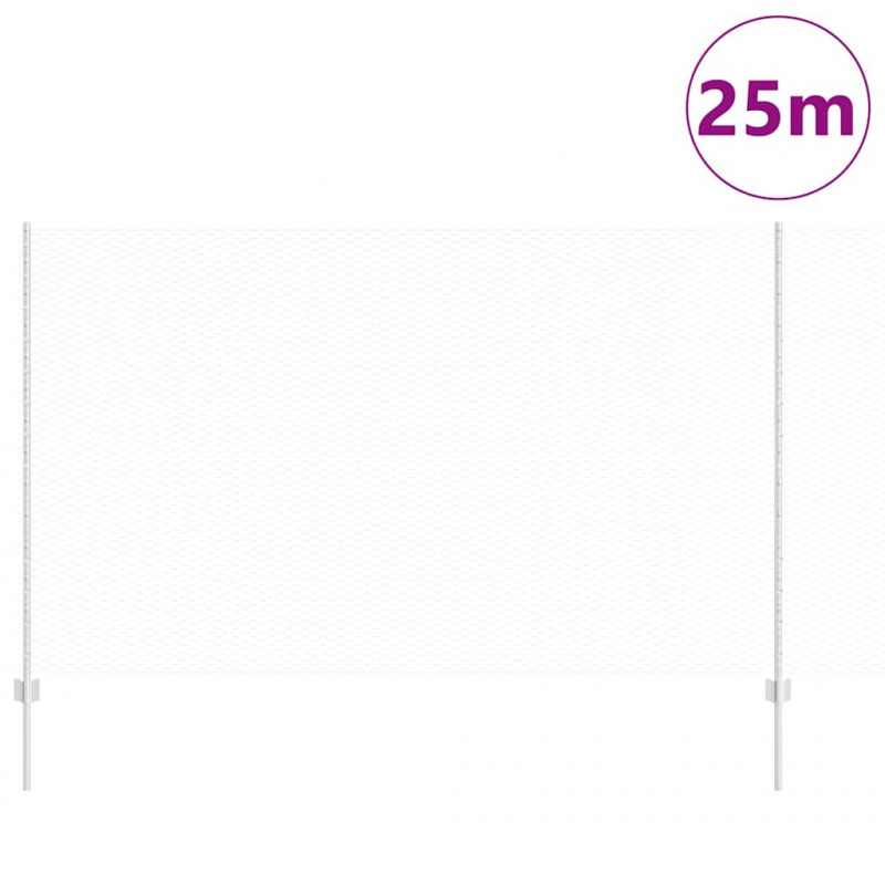Ogrodzenie z słupkiem Srebrny 1,4 x 25 m Stal