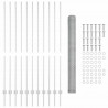 Ogrodzenie z słupkiem Srebrny 1,5 x 25 m Stal