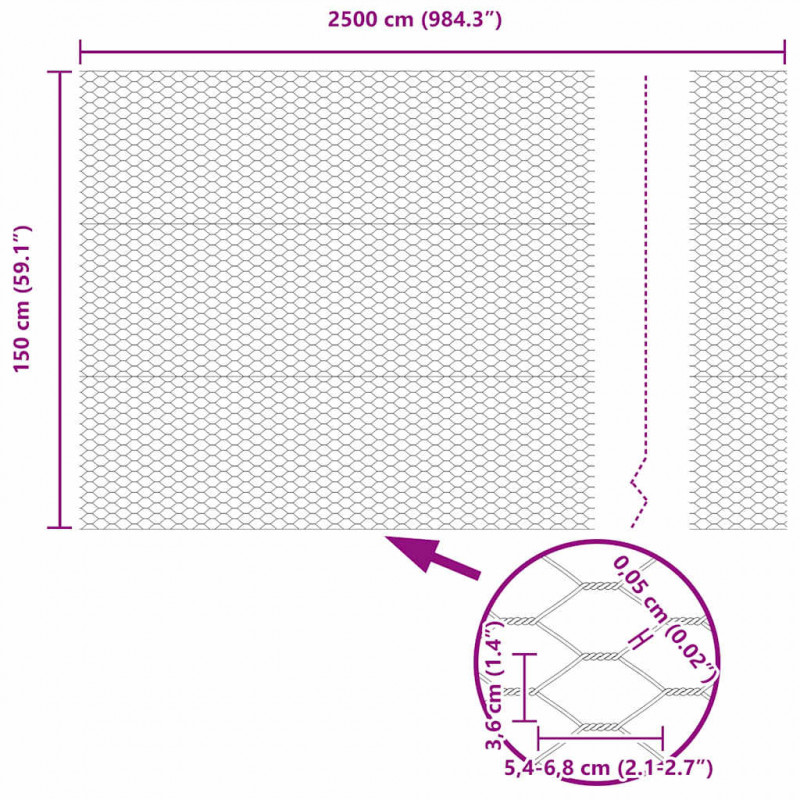 Ogrodzenie z słupkiem Srebrny 1,5 x 25 m Stal