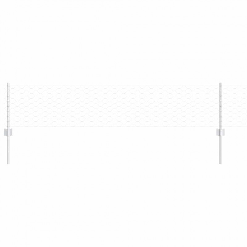 Ogrodzenie z słupkiem Srebrny 0,4 x 50 m Stal