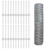 Ogrodzenie z słupkiem Srebrny 0,4 x 50 m Stal