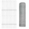 Ogrodzenie z słupkiem Srebrny 0,6 x 50 m Stal