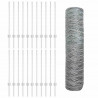 Ogrodzenie z słupkiem Srebrny 0,8 x 50 m Stal