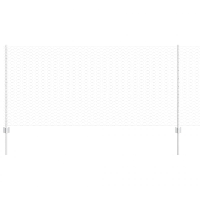 Ogrodzenie z słupkiem Srebrny 1 x 50 m Stal
