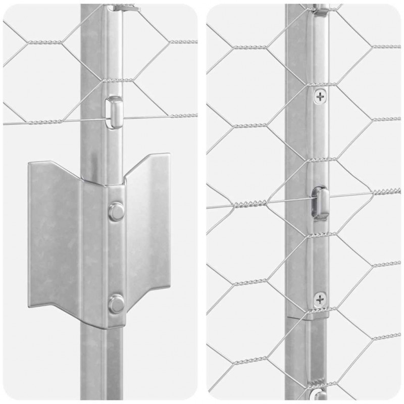 Ogrodzenie z słupkiem Srebrny 1 x 50 m Stal