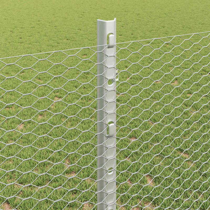Ogrodzenie z słupkiem Srebrny 1,2 x 50 m Stal