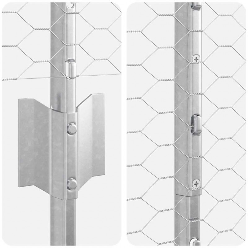 Ogrodzenie z słupkiem Srebrny 1,2 x 50 m Stal