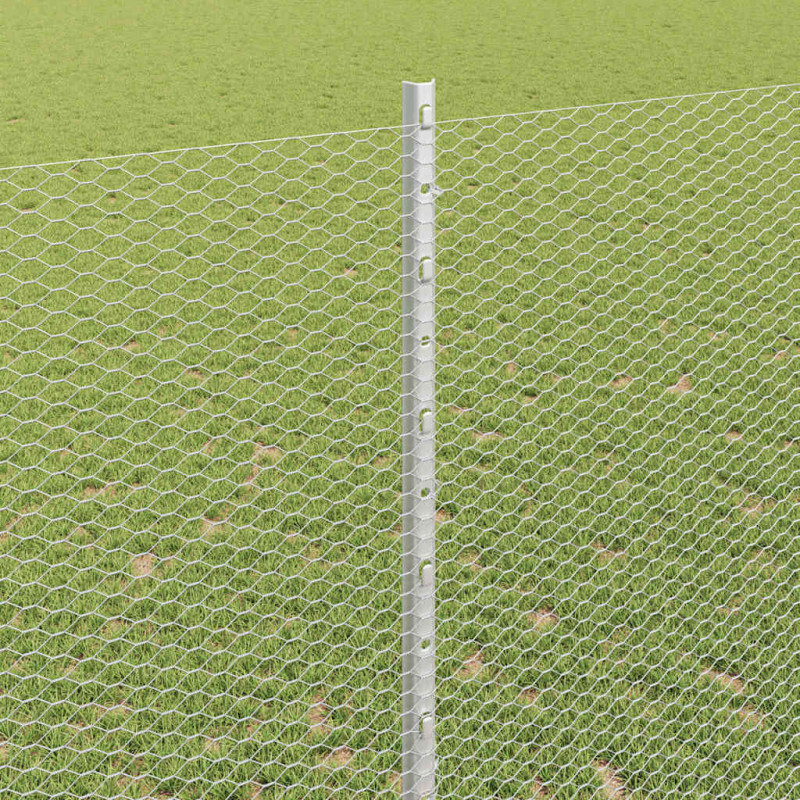 Ogrodzenie z słupkiem Srebrny 1,4 x 50 m Stal