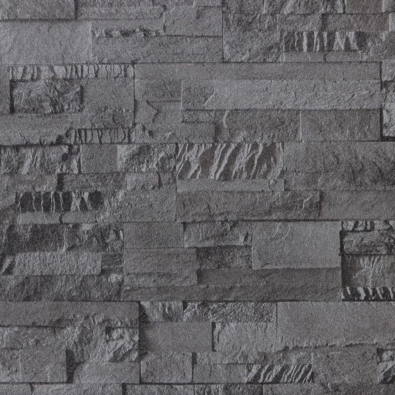 Tapeta 3D z wzorem kamieni, czarna, 10x0,53 m, flizelina