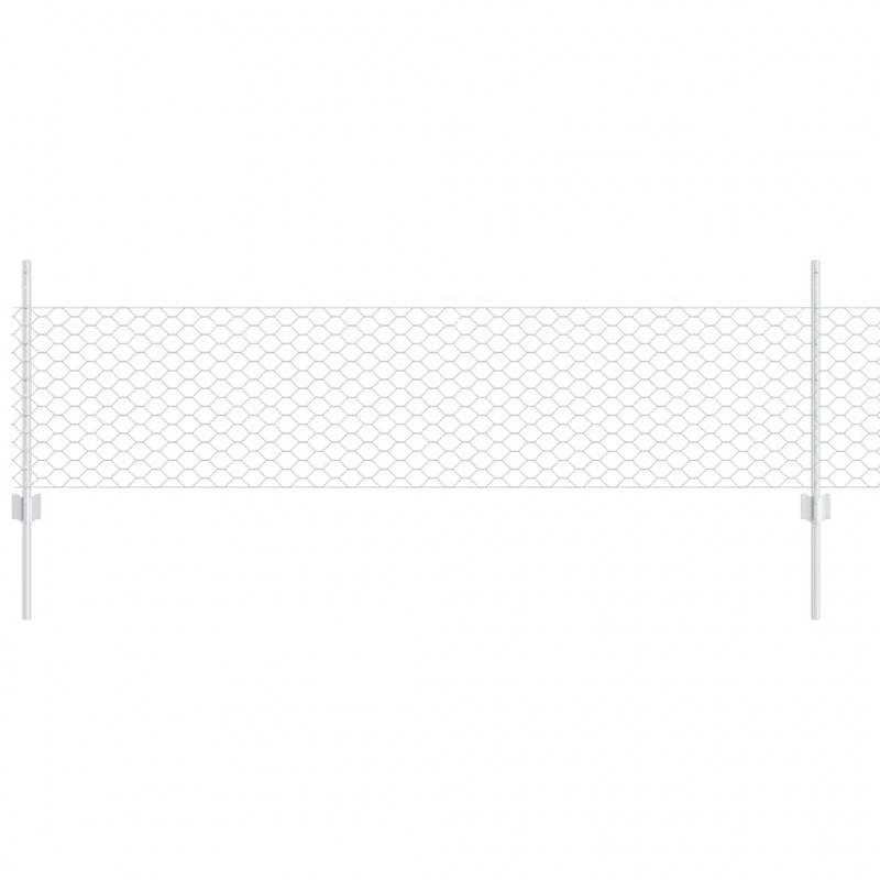 Ogrodzenie z słupkiem Srebrny 0,5 x 100 m Stal