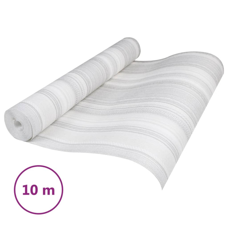 Tapeta 3D z wzorem w pasy, szara, 10x0,53 m, flizelina