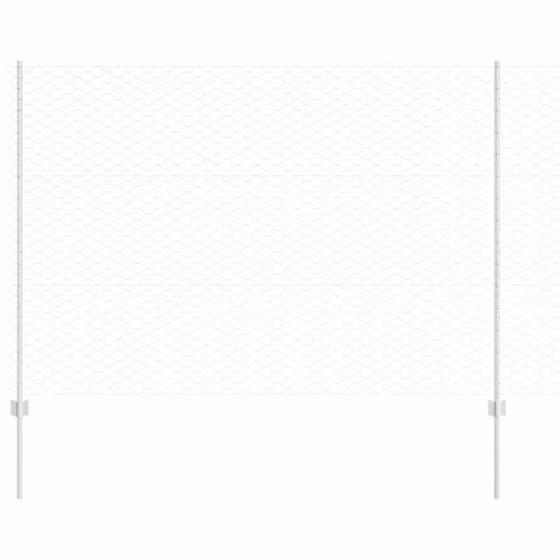 Ogrodzenie z słupkiem Srebrny 1,5 x 100 m Stal