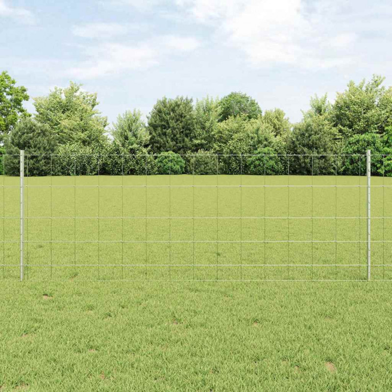 Ogrodzenie z słupkiem Srebrny 0,8 x 25 m Stal