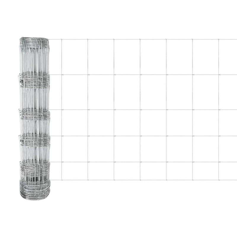 Ogrodzenie z słupkiem Srebrny 0,8 x 25 m Stal
