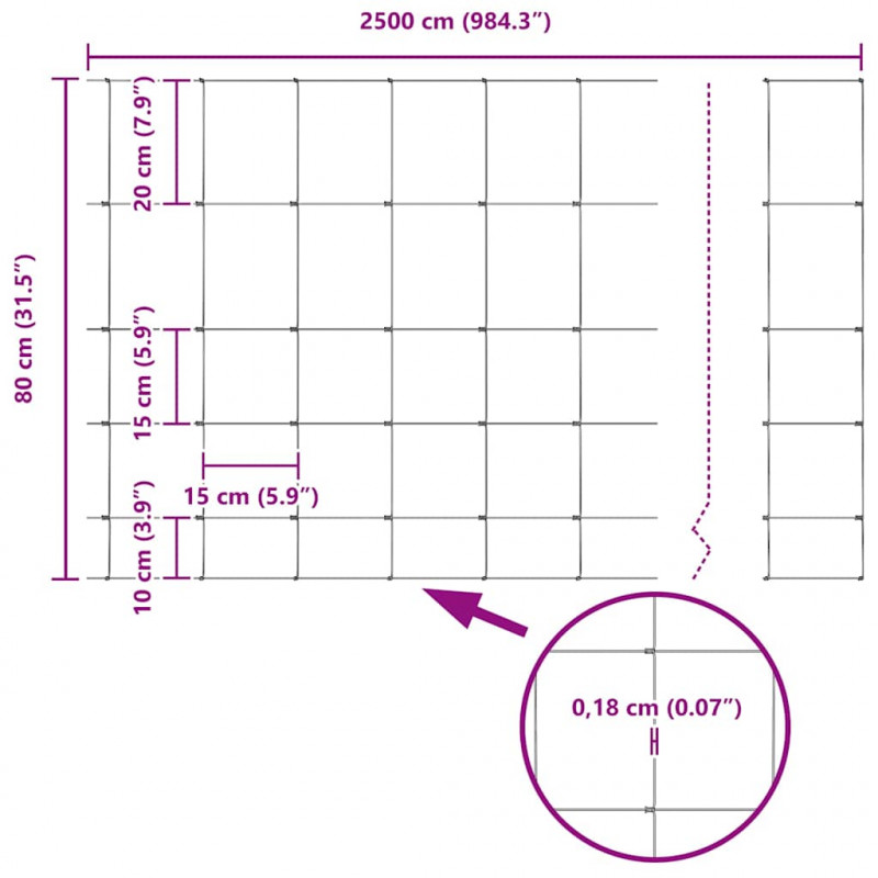 Ogrodzenie z słupkiem Srebrny 0,8 x 25 m Stal