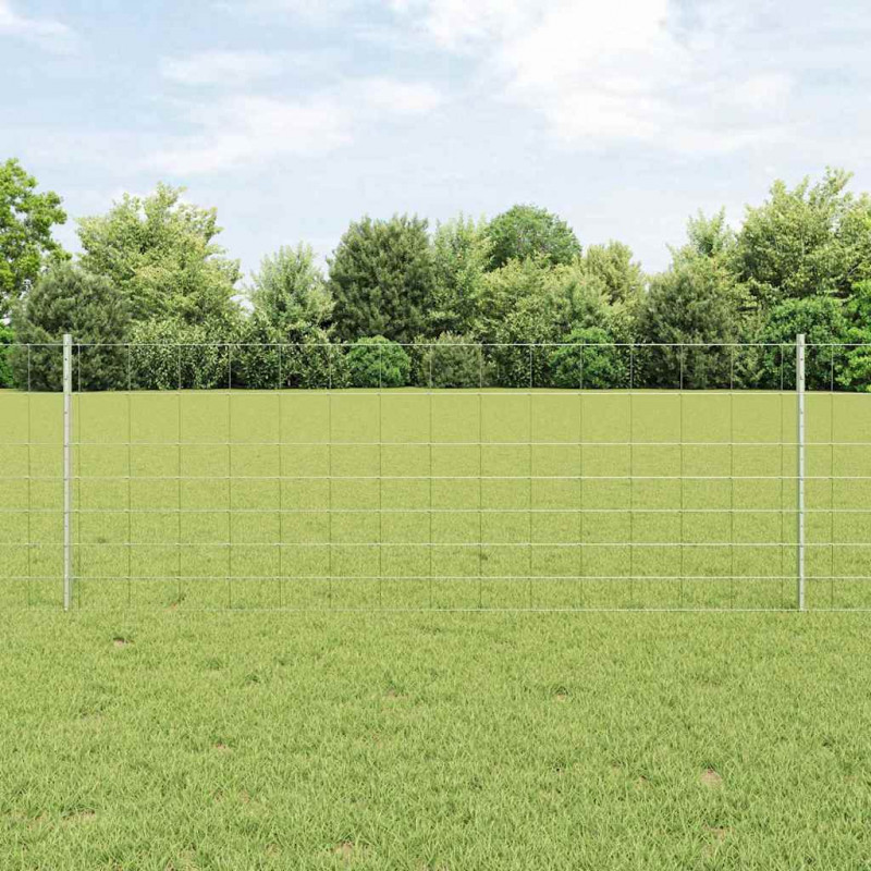 Ogrodzenie z słupkiem Srebrny 0,8 x 25 m Stal