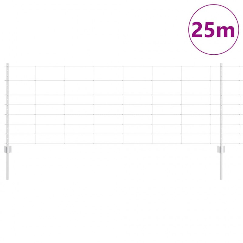 Ogrodzenie z słupkiem Srebrny 0,8 x 25 m Stal