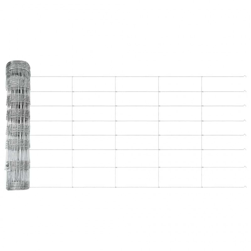 Ogrodzenie z słupkiem Srebrny 0,8 x 25 m Stal